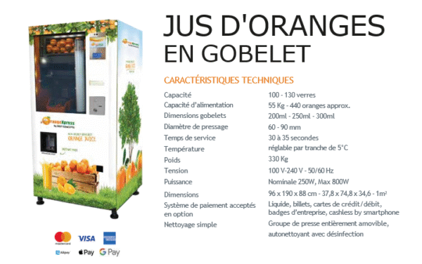 DISTRIBUTEUR ORANGE GOBELET
